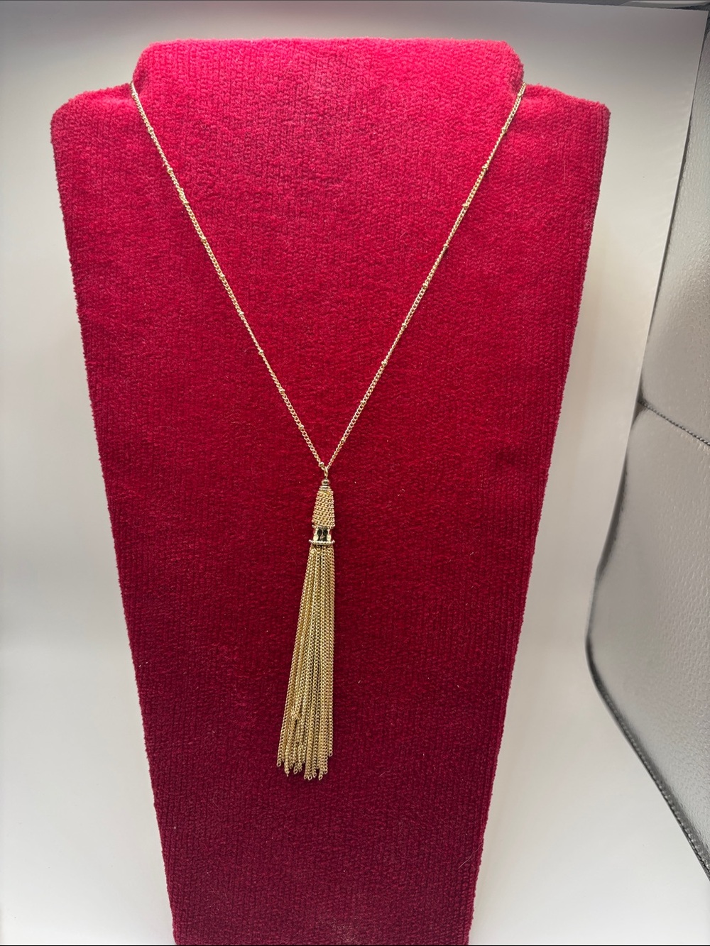 Ann Taylor Factory Gold Fringe Tassel Necklace